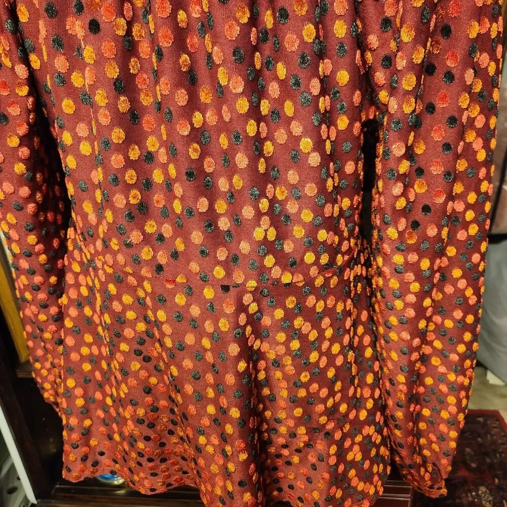 Babydoll Velvet Top Last Letter Burnout Blouson Sleeves Sz 14 Lane Bryant - Picture 13 of 16